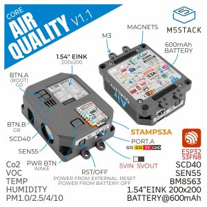 Air Quality Kit v1.1 with M5StampS3A (SEN55, SCD40)