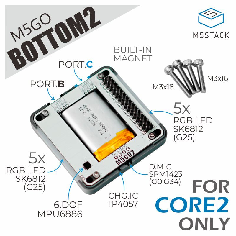 M5GO Battery Bottom2 (for Core2 only)