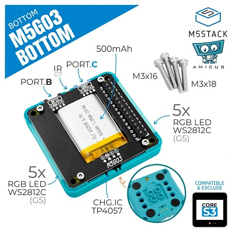 M5GO Battery Bottom3 (for CoreS3 only)